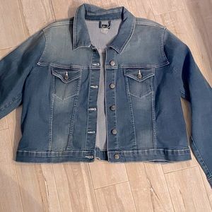 Angel wing plus size jean jacket